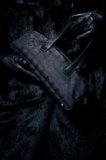 CC leather-trimmed jacquard shoulder bag