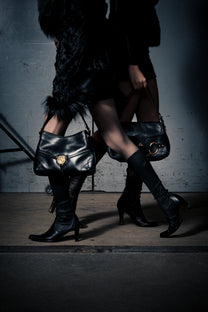 Horsebit leather shoulder bag
