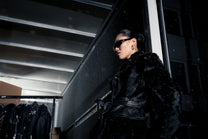 Convertible belted shearling and leather coat