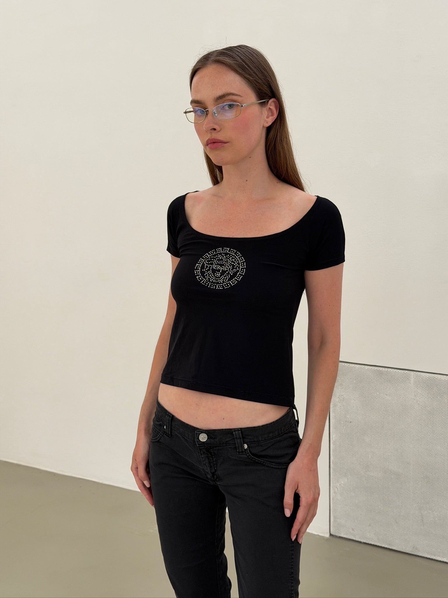 Medusa embellished T-shirt