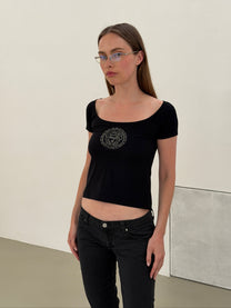 Medusa embellished T-shirt