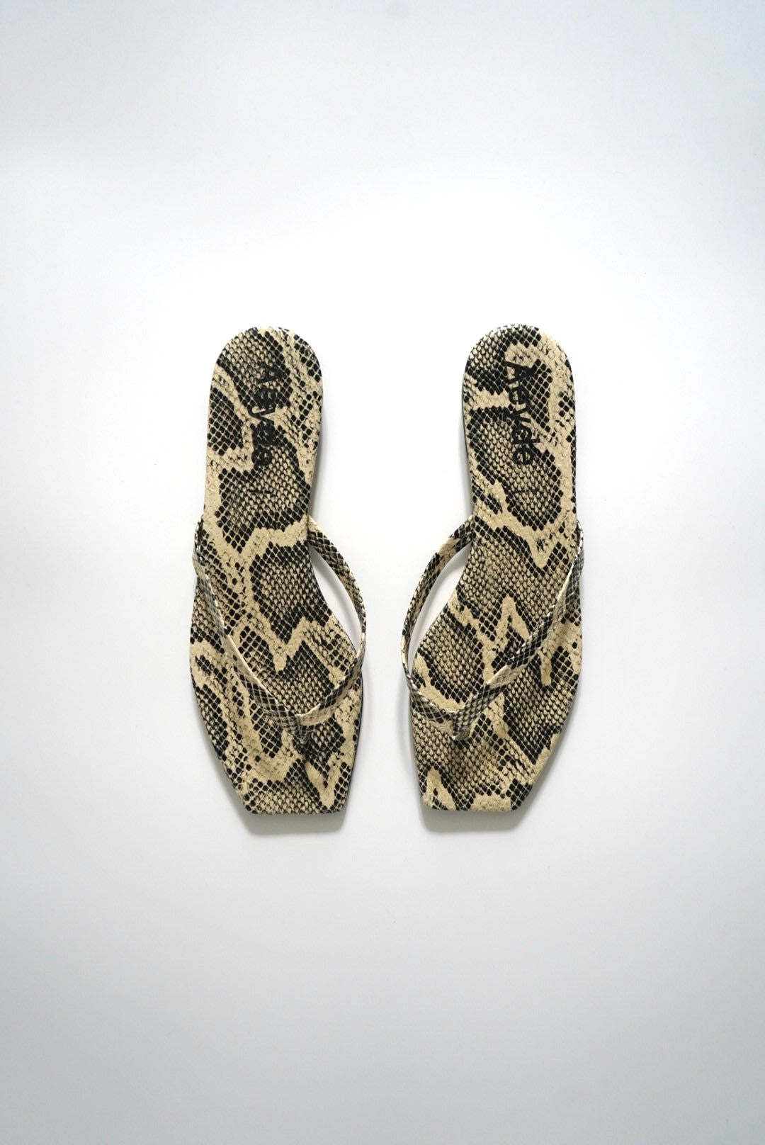Renee snake-effect leather thong sandals (Size 41)