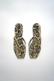 Renee snake-effect leather thong sandals (Size 41)