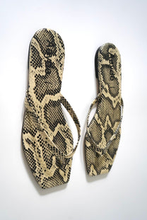 Renee snake-effect leather thong sandals (Size 41)