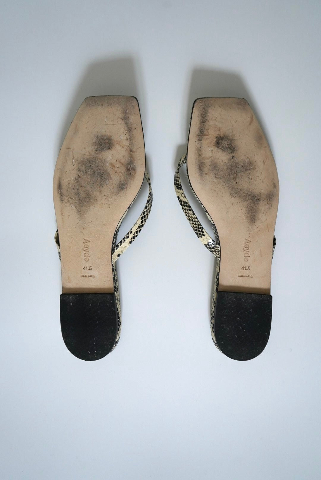 Renee snake-effect leather thong sandals (Size 41)
