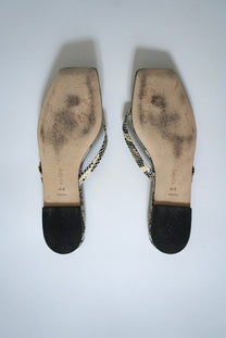 Renee snake-effect leather thong sandals (Size 41)