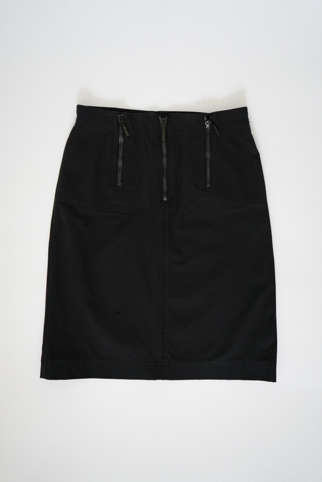 Zipped high-rise midi skirt