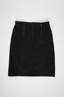 Zipped high-rise midi skirt