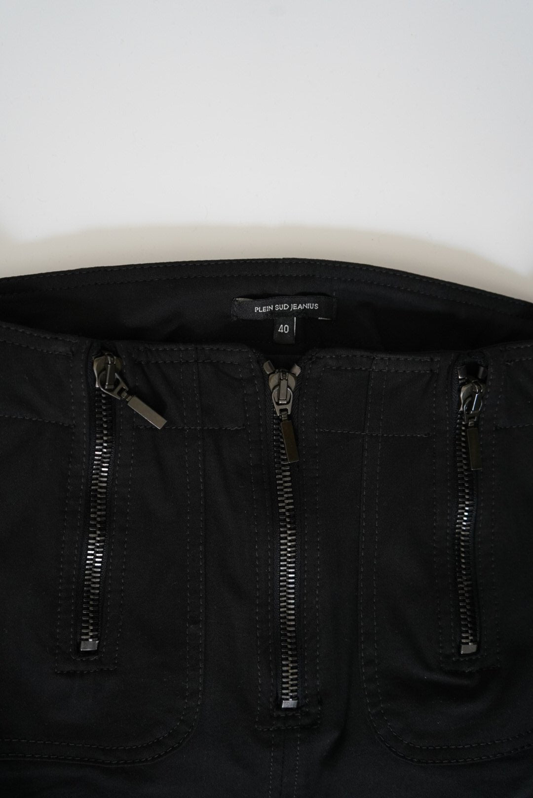 Zipped high-rise midi skirt