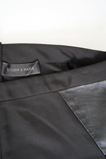 Velvet-paneled mid-rise midi skirt