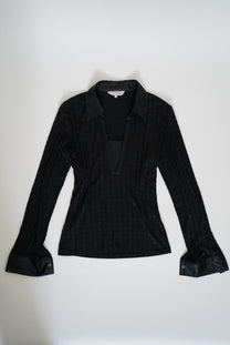 Satin-trimmed longsleeve shirt