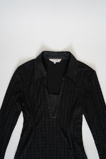 Satin-trimmed longsleeve shirt