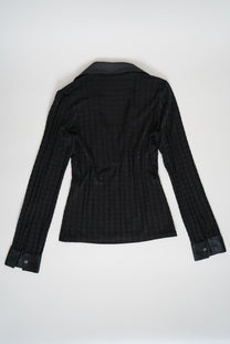 Satin-trimmed longsleeve shirt