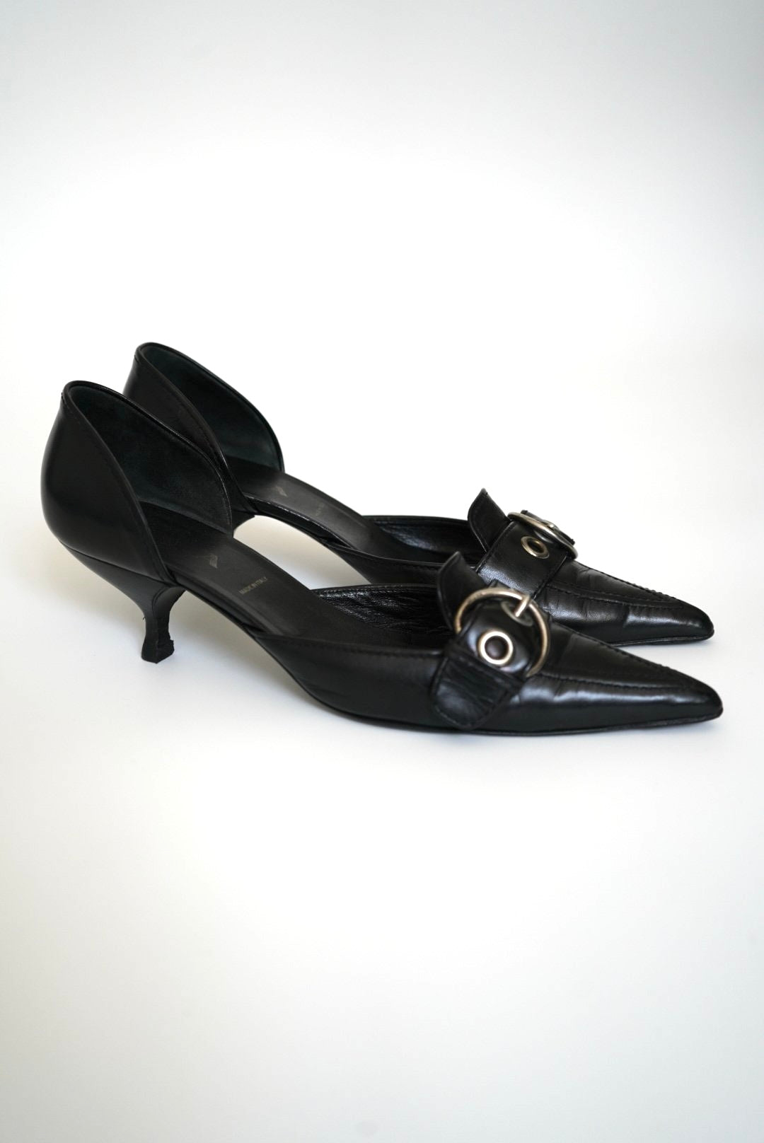 Buckle-detail leather mules (Size 41)