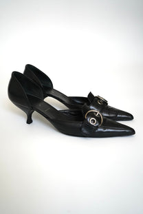 Buckle-detail leather mules (Size 41)