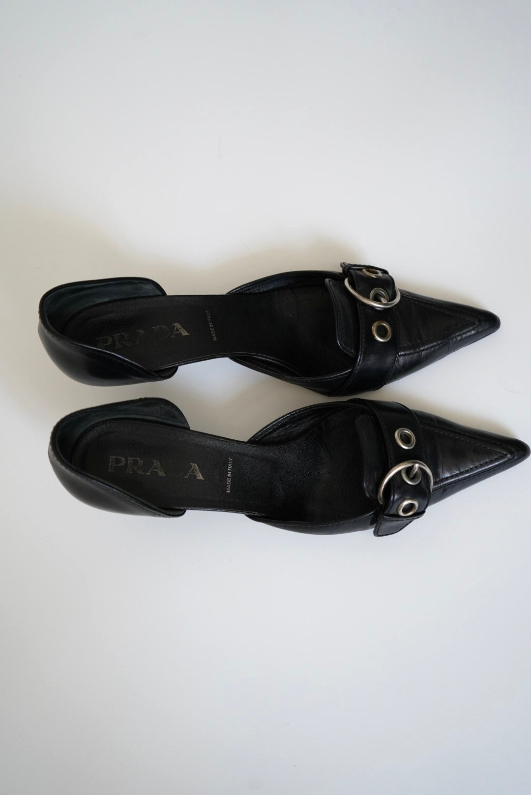 Buckle-detail leather mules (Size 41)