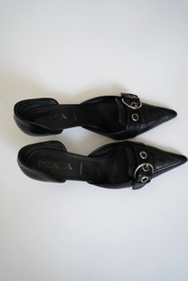 Buckle-detail leather mules (Size 41)