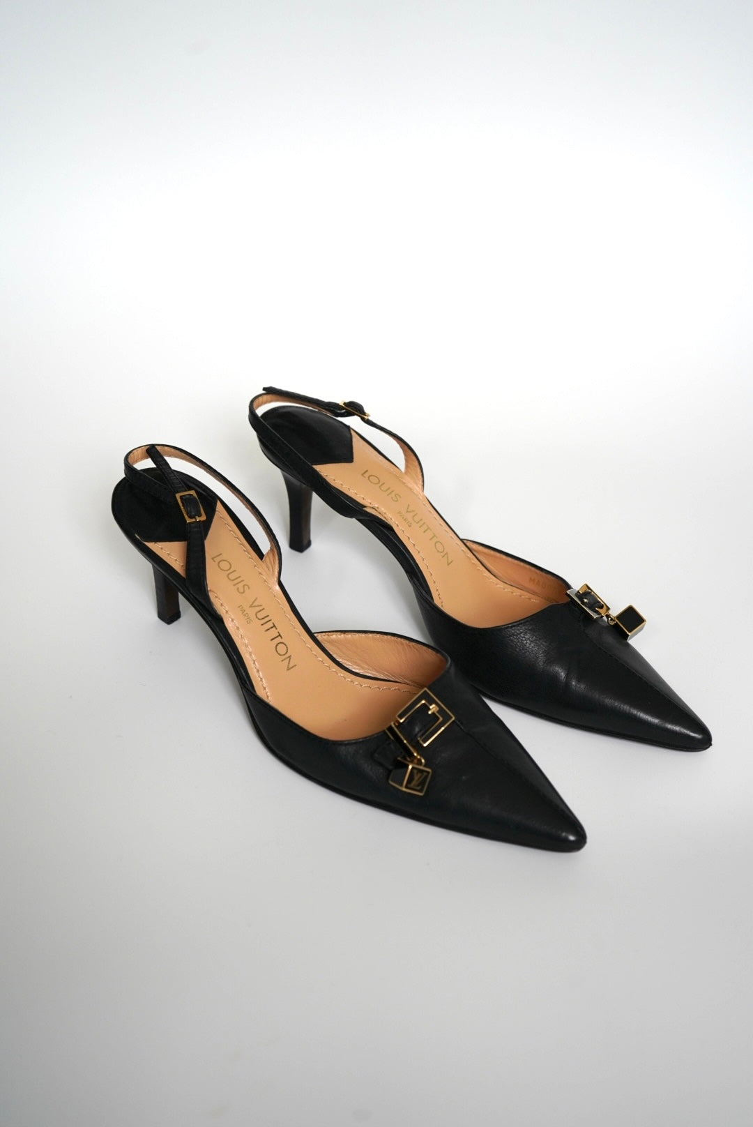 Louis Vuitton Cube slingback leather pumps (Size 39,5)