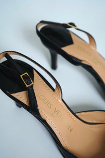 Louis Vuitton Cube slingback leather pumps (Size 39,5)