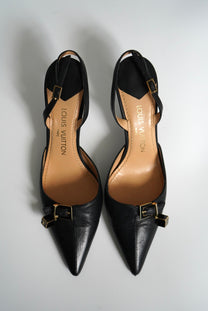 Louis Vuitton Cube slingback leather pumps (Size 39,5)