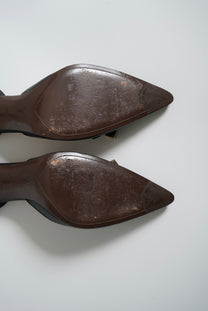 Louis Vuitton Cube slingback leather pumps (Size 39,5)