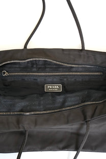 Prada Re-Nylon Tessuto leather-trimmed shoulder bag