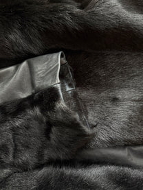 Convertible belted shearling and leather coat
