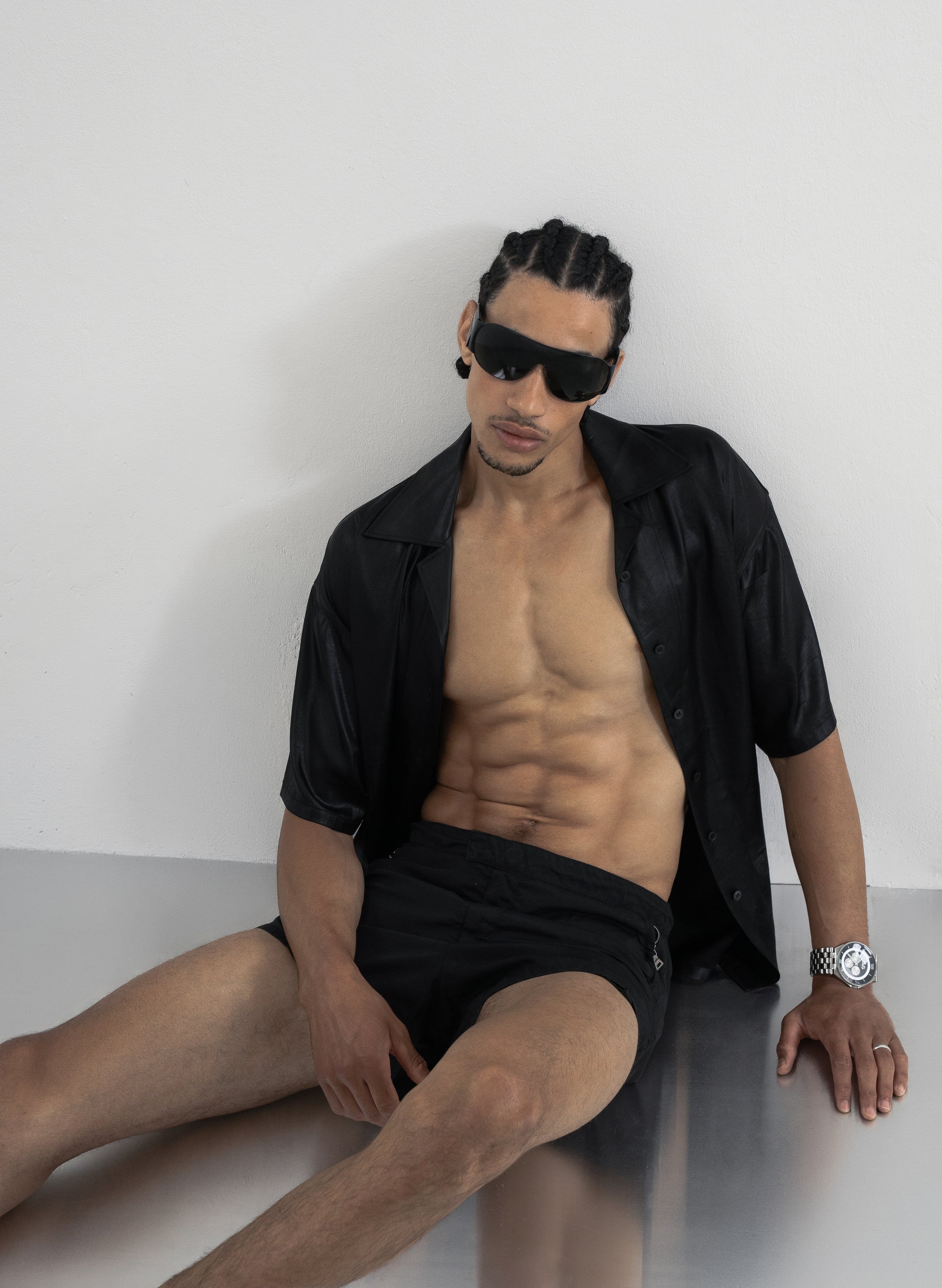 Leather-effect shirt