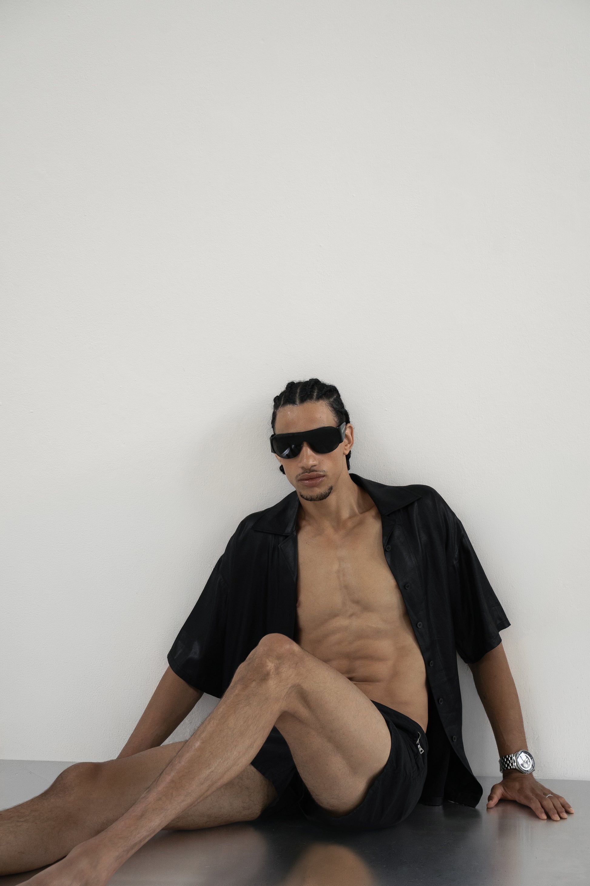 Leather-effect shirt