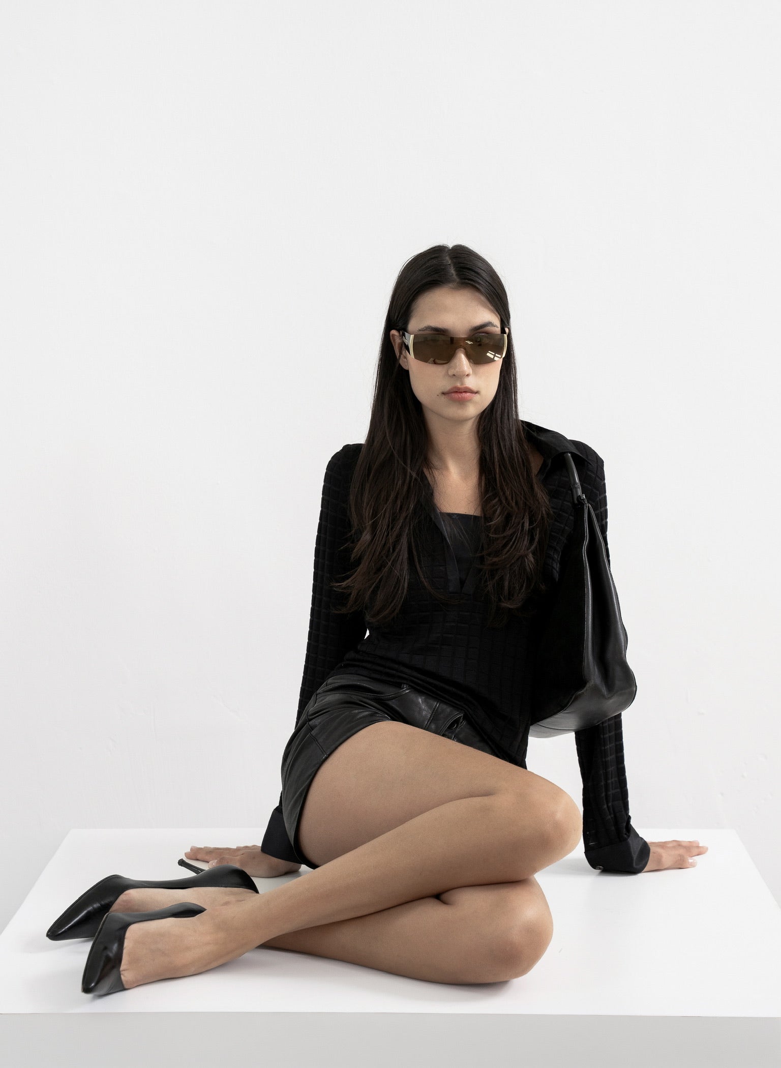 Satin-trimmed longsleeve shirt
