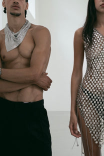 Paco Rabanne Metal mesh triangle scarf