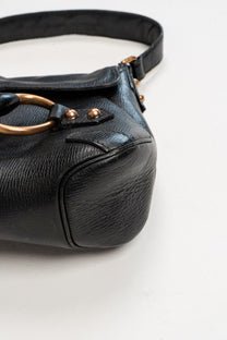Horsebit leather shoulder bag