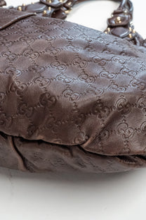 GG Pelham embossed leather hobo bag