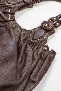 GG Pelham embossed leather hobo bag