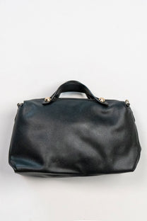 Logo leather tote bag