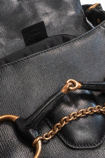 Horsebit leather shoulder bag