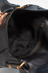 Horsebit leather shoulder bag