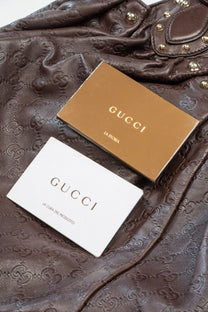 GG Pelham embossed leather hobo bag