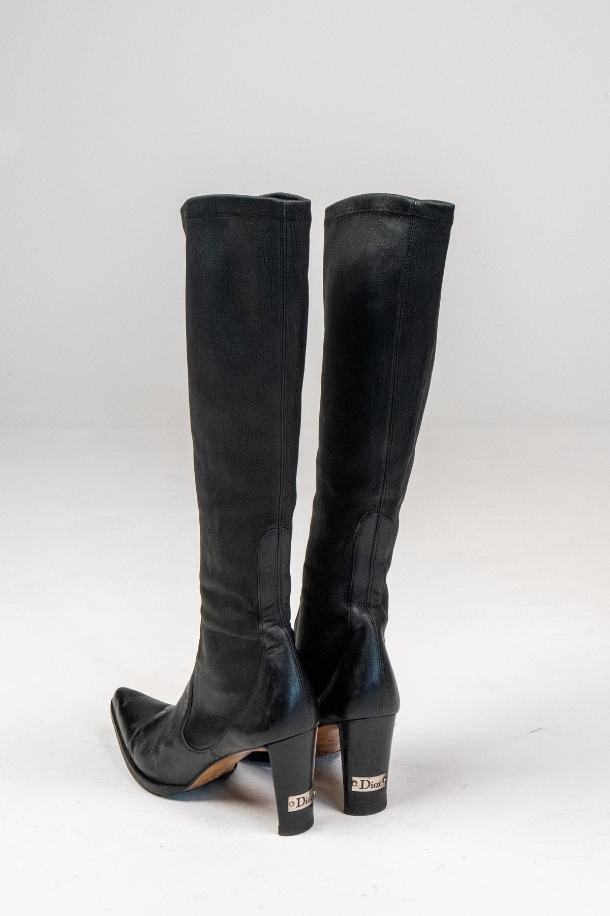 Logo leather sock boots (Size 36)