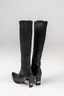Logo leather sock boots (Size 36)