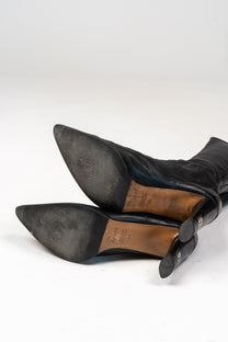 Logo leather sock boots (Size 36)