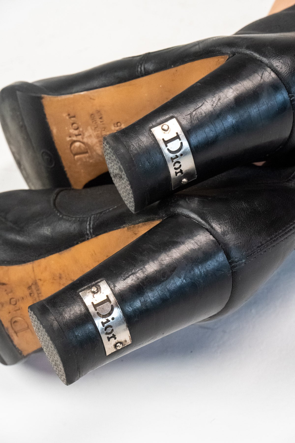 Logo leather sock boots (Size 36)