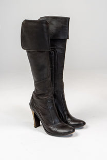 Triomphe leather knee-high boots (Size 40)