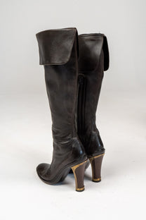 Triomphe leather knee-high boots (Size 40)